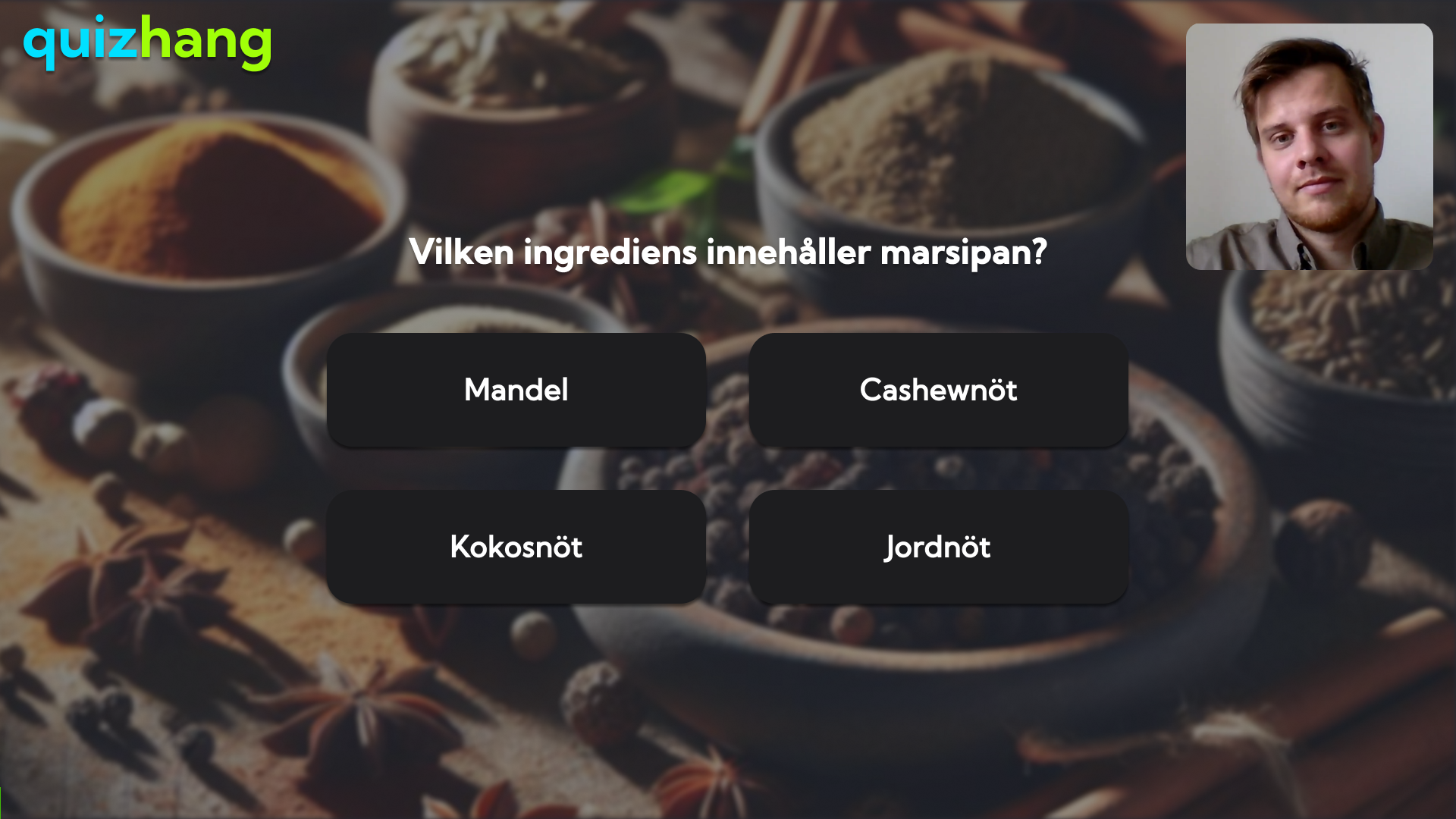 Quiz question screen